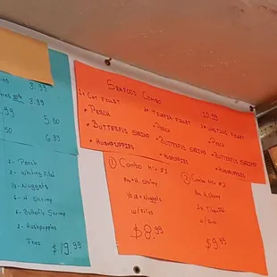 a variety of notes on the wall