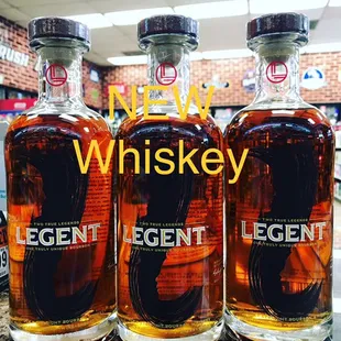 three bottles of bourbon