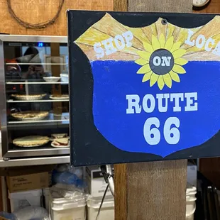 a sign for route 66