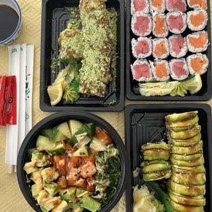 Wasabi Crab Roll, Maki Rolls, Poke Bowl, Eel Dragon Roll