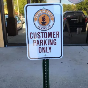 customer parking only sign