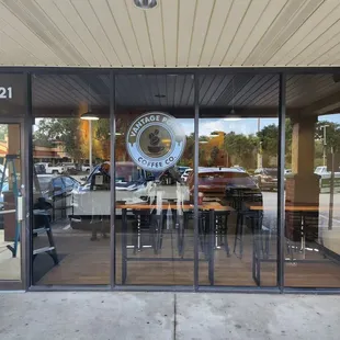 the entrance to the cafe