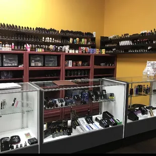 a variety of vapehouse products on display