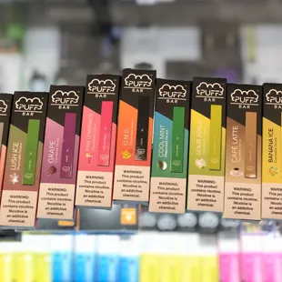 Puff bars assortment of flavors and different disposable options