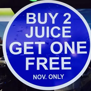 Buy 2 juice get one free