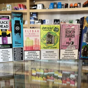 Come check out our huge variety of disposables! We have anywhere from 300 puffs to 10 thousand!