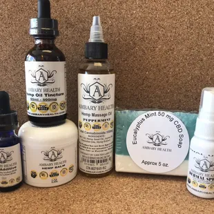 Ambary Health CBD products in a variety of applications and strengths.