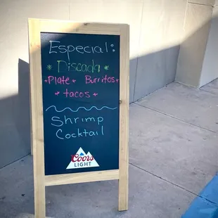 Exterior A-frame sign.