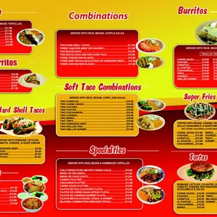 a menu for a mexican restaurant
