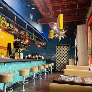 a brightly colored bar