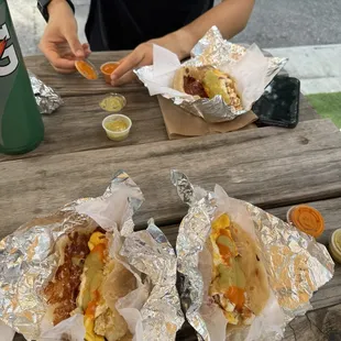 Bacon Egg and Cheese, Potato Egg N Cheese