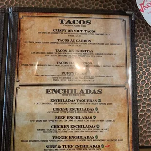 menu