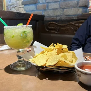 Medium Jalapeño Margarita plus chips and salsa