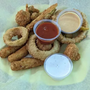 Delicious mixed appetizer basket!