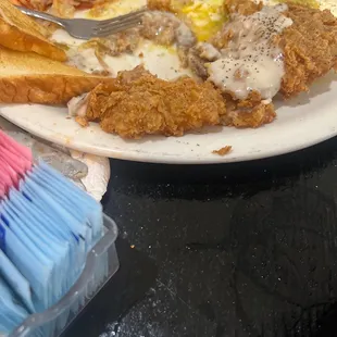 Vaqueros plate. I know forgot to take a pic before he dug in it lol