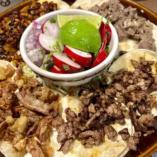 a plate of mexican food