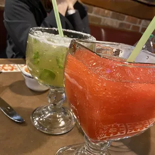Spicy Jalapeño Marg &amp; Frozen Strawberry Marg