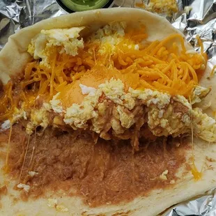 Bean egg cheese taquito