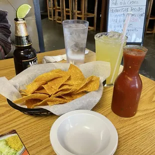 Chips &amp; Salsa, Modelo Negro, and the $5 Margarita Special on the rocks