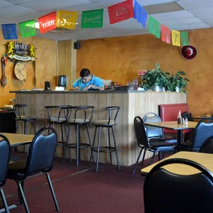 a man sitting at the counter