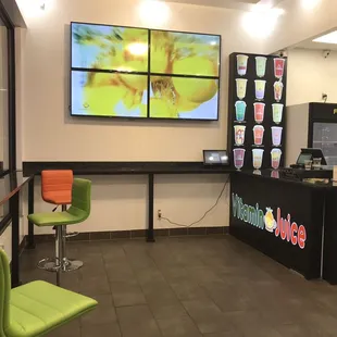 a view of the juice lounge
