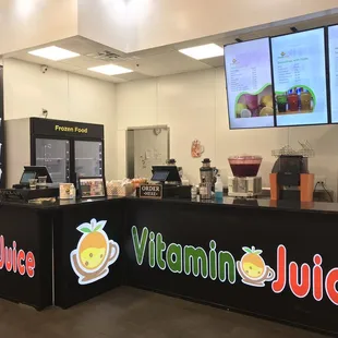 the counter and menus