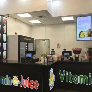 a counter with a variety of drinks