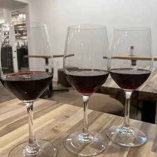 three glasses of wine