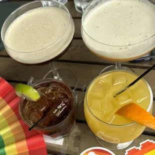 rum &amp; coke, espresso martini, earl of islay, spruce st. punch