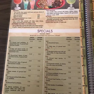 Menu page 1