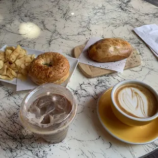 Mini lunch bagel and Parmesan tomato with sun dried tomato cream cheese