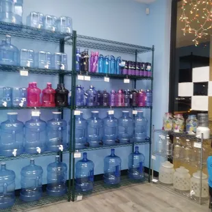 Front of store - if you don't have gallon water bottles you can purchase them there.