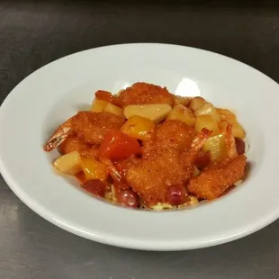 Our New Sweet &amp; Sour Shrimp, we also have Chicken as a choice.
