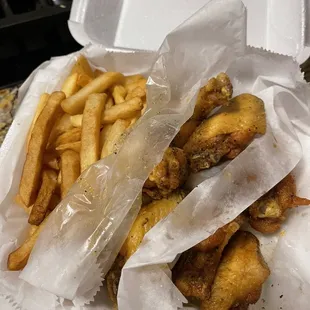 10 Wings with fries