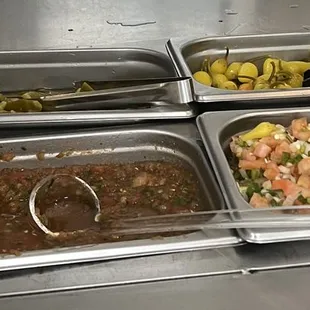 This is heaven. Salsa Bar. Many places don't do it anymore.
