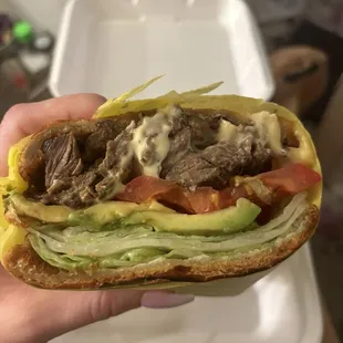 Carne asada torta! This pic doesn't do justice, it's huge!