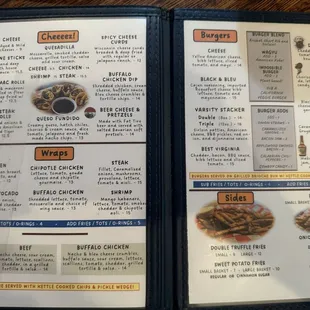 Menu as of 8/30/24