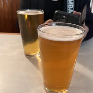 two glasses of beer