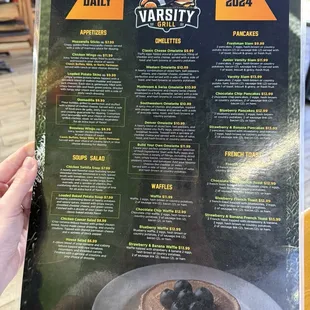 Breakfast menu