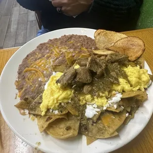 Chilaquiles with chile verde