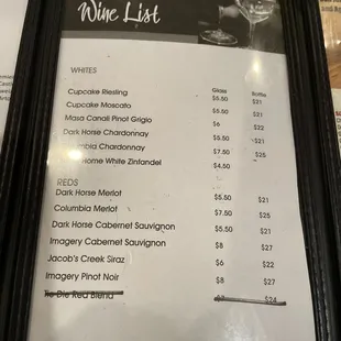 Wine list