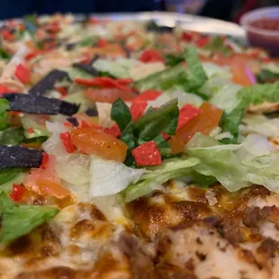 a closeup of the toppings