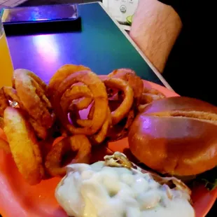 Onion rings and fillet steaks