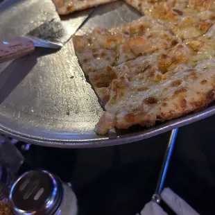 a half eaten pizza