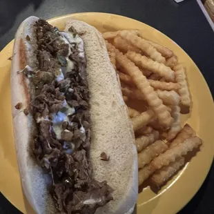 Cheese steak with everything. Impressed? Me neither.