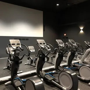 Inside the fitness theater.