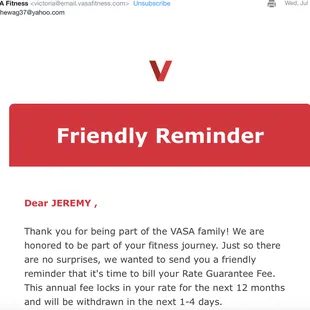 They said they would charge me an annual fee well after my confirmed date of cancellation.