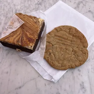 Cream cheese brownie + peanut butter cookie