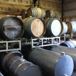 Barrels inside.