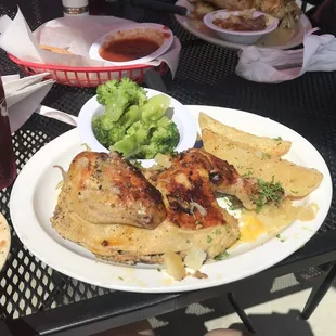 Greek baked chicken and potatoes